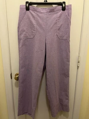 alfred dunner ladies pant 14P Lilac, Pockets, Elastic Back - Image 1 of 4