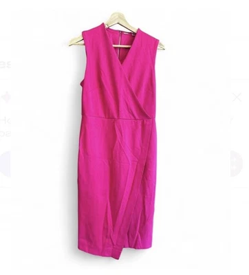 Tahari Pink V-Neck Sleeveless Wrap Dress Sz 6 - Image 1 of 4