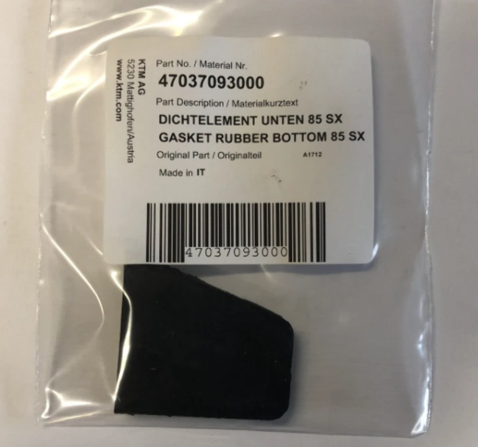 KTM 85SX 2003-2017 Husqvarna TC85 junta inferior de goma OEM 47037093000 Foto 1 de 1