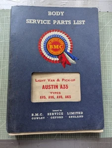 BMC BL Austin A35 Van & Pick Up AV5/6/8 Mechanical Service Parts List Catalogue - Picture 1 of 9