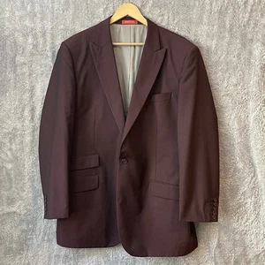 Tiglio Rosso Blazer Men 46” Chest Super 150s Wool Made in Italy Burgundy Jacket - Picture 1 of 14