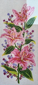 Needlepoint Painted Canvas Gobelin 8019 - Flowers. 12"x24" by Collection D'Art - Picture 1 of 3