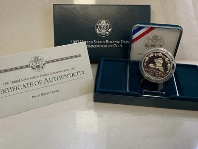 1997-P U.S. Botanic Garden Commemorative Silver Proof Dollar - Box & COA - Image 1 of 4