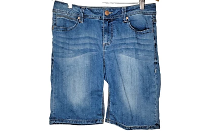 Bermudas vaqueras Seven 7 para mujer envejecidas talla 10 diseño de bolsillo bordado Foto 1 de 4