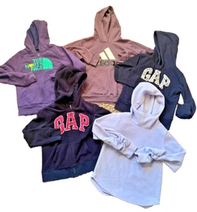 Girls Lot Of 5 8-12 Youth Sweatshirts Hoodies Full zip Gap Adidas The North Face - Picture 1 of 6