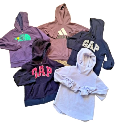 Lote De 5 Niñas 8-12 Sudaderas Jóvenes Sudaderas con Capucha Cremallera Completa Hueco Adidas The North Face Foto 1 de 4
