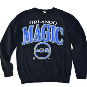Vintage 90’s Orlando Magic NBA Basketball Crewneck Sweatshirt Black Blue USA L