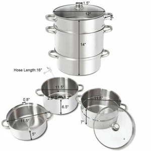 Exprimidor de frutas de acero inoxidable de 11 cuartos de galón con tapa de vidrio templado - Imagen 1 de 12