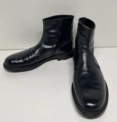 JIL SANDER Hombres Azul/Negro Cuero Chelsea Cremallera Botines Talla 42 EU 9 US -EUC Foto 1 de 4