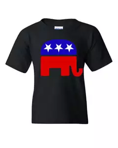 Republican Party Elephant Logo Youth T-Shirt Political Conservative Kids Tee - Picture 1 of 8
