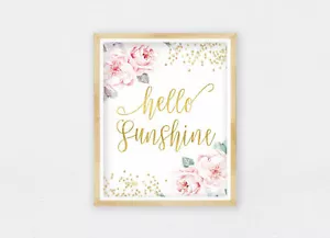 Hello Sunshine, arte da parete per asilo nido stampabile, decorazione artistica per asilo bambina - Foto 1 di 4