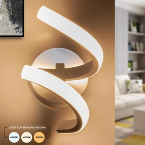 Applique LED lampada parete curva spirale 9W resa 72W luce ingresso salotto 230V - Imagen 1 de 11
