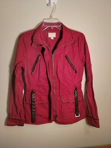 Converse One Star Size Small Red Jacket Belted Pockets Full Zip EUC - Picture 1 of 7