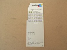 EV-1651 CARD TREIN TRAIN ZUG ? ZURCHER VERKEHRSVERBUND TAGESWAHLKARTE 1990/91