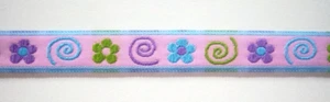 5 Yds. Pink/Lime/Lavender 1/2" Soft Jacquard Sewing Trim H-69 - Picture 1 of 2