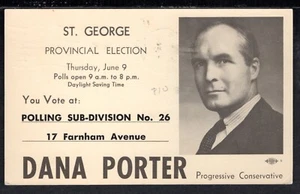 Wahlortmitteilung Dana Porter Karsh Postkarte Toronto ON York City 1955 - Bild 1 von 2