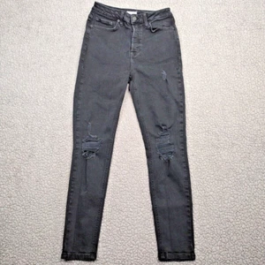 Forever 21 Jeans Womens 29 Black Distressed Skinny High-Rise Denim - Picture 1 of 10