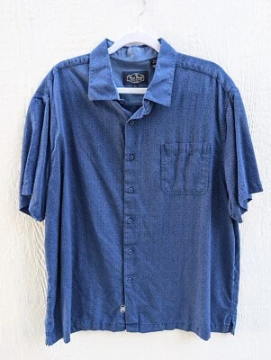 Camisa para hombre Nat Nast mezcla de algodón de seda azul manga corta abotonada XL Foto 1 de 4
