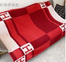 170CMX135CM H-Blanket Wool Cashmere Throw Plaid Blankets Shawl Sofa Aircraft 
