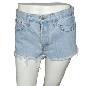 John Gault leichte Waschung freche Denim Shorts ausgefranster Rand Knopfleiste Größe M - Bild 1 von 7