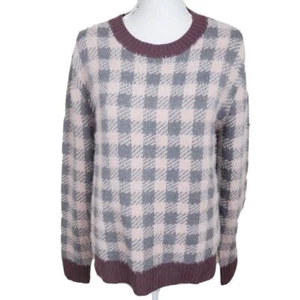 SUSINA pink smoke buffalo check sweater Size Medium NWTS Fuzzy Soft - Picture 1 of 5