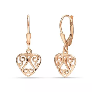 925 Sterling Silver Drop Dangle Leverback Heart Earrings for Women Girls | 30 MM - Picture 1 of 7