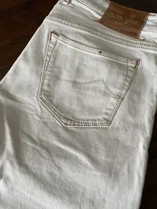Jacob Cohen Cotton+Elastane Denim Pants White/Cream Size W36 - Picture 1 of 10