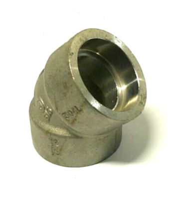 1-1/2" 3000# Socket-Weld 45° Elbow 304/L Stainless Steel Pipe Fitting SS0208223 - Image 1 of 4