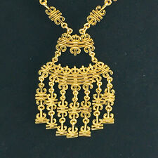 Vintage Gold Tone Necklace with Geometric Design. Excellent Condition.