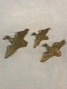 Flying Ducks Plaque Set Solid Brass New - Picture 1 of 6