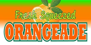 ORANGEADE ORANGE ADE DRINK  VINYL HORIZONTAL BANNERS  (CHOOSE A SIZE)  CARNIVAL - Picture 1 of 5