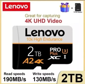 Carte Micro SD Lenovo 2 To Haute Vitesse Classe 10 Carte Mémoire Jeu Nintendo Carte SD - Photo 1 sur 6