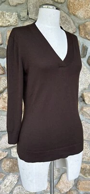Suéter ajustado Lafayette 148 New York de lana con cuello en V en marrón para mujer talla mediana Foto 1 de 4