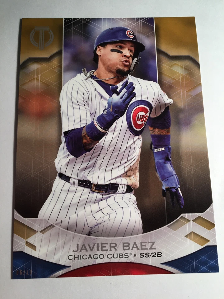 2019 Topps Tribute Jumbo 5x7 Javier Baez Cubs 38 Gold 06/10 - Image 1 of 1
