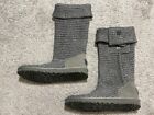 UGG CLASSIC CARDY #5819 Button Gray Knit Cuff Tall Ankle Boots Size US 9 Women