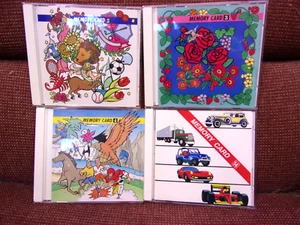 Janome Memory Card lot of 4 Design Flower Variety Motor Sports Series 2 3 4 14 - Picture 1 of 1