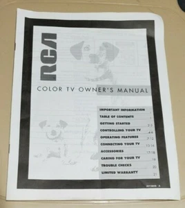 Vintage RCA Color TV Bedienungsanleitung, 1993 - Bild 1 von 2