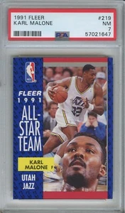 1991 Fleer Karl Malone #219 All Star Team PSA 7 - HOF - Picture 1 of 2