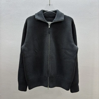 Maison Margiela MM6 Men's Knitted Zipper Sweater Coat Dark Gray Color Size L - Image 1 of 4