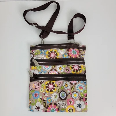Two's Company Cartera Bolso de Viaje Bandolera Negro Vibrante Floral Nylon Cremalleras Foto 1 de 4