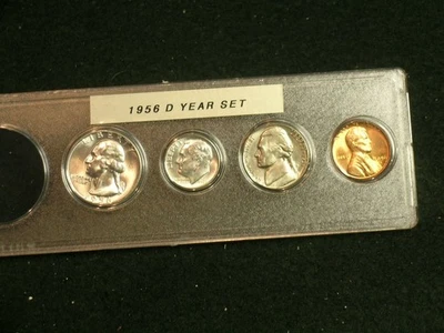 1956 D Very Choice BU Denver Mint Year Set  - 4 COIN Set -     56D2 - Image 1 of 4