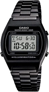 Casio B640WB-1A Vintage Series Digital Black Resin Stopwatch Alarm Light Watch - Picture 1 of 3