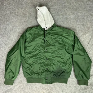 Gander Mountain Guide Series Jacket Mens Small Green Nylon Hooded Bomber Lined - Picture 1 of 10