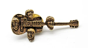 1960's Beatles Guitar Lapel Pin - John/Ringo/Paul/George - Picture 1 of 2
