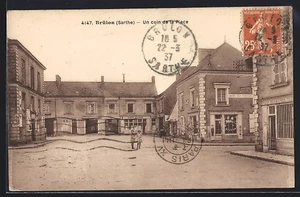 CPA Brûlon, Un coin de la Place 1937 - Picture 1 of 2