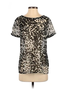 Walter Women Black Short Sleeve Silk Top 2 - Picture 1 of 2