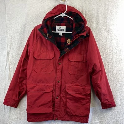 Vintage Woolrich Mountain Parka Jacket Mens Small Red 60/40 Hood Wool Lined USA - Image 1 of 4