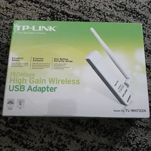 TP Link 150 Mbps High Gain Wireless Model TL-WN722N USB Adapter Sealed NWT - Afbeelding 1 van 4