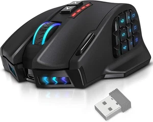 UtechSmart Venus Pro RGB Wireless MMO Gaming Mouse, 16,000 DPI Classic black  - Picture 1 of 6