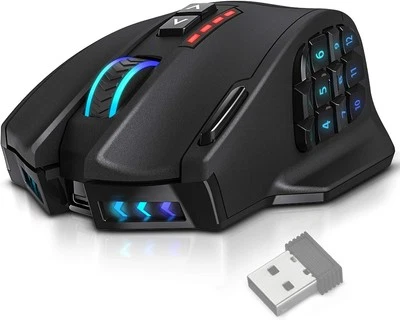 UtechSmart Venus Pro RGB Wireless MMO Gaming Mouse, 16,000 DPI Classic black  - Image 1 of 4